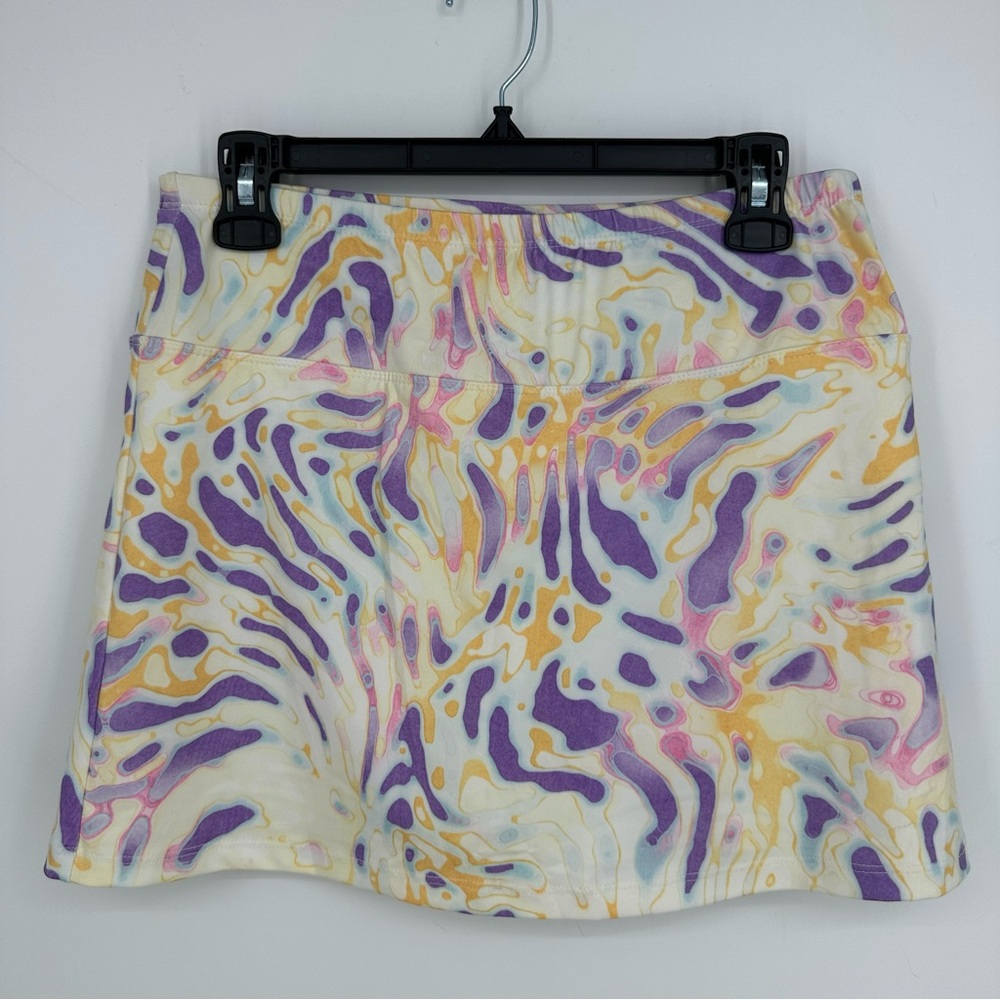 Stylish Women's Skort in Purple, Yellow, and Cream